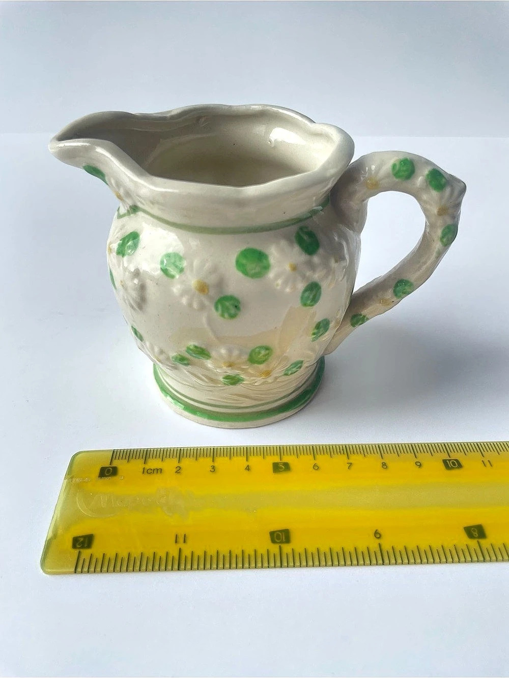 Vintage Japanese Majolica Daisy Ceramic Tea Set - 3pc - Picture 6 of 9